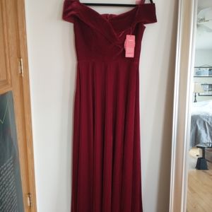 Red velvet prom dress/bridesmaid dress